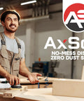 Small Dust Collection Bags For Sanders And Miter Saws, 3 Pack Adjustable Setup, Quick Swap Seals Knock Out Dust Like A Champ, Fits Tool Ports Up To 42 Millimeters, No Sweat Cleanup Shop Essential in use with a sander.