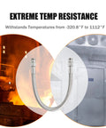 High Grade Top Shelf Air Compressor Jumper Hose 1/2 Inch Npt X 20 Inch Flexible Braided Tube With Swivel Flared Seat Fittings For Pump To Tank Setup And Smooth Sailing Routing, showcasing extreme temperature resistance.