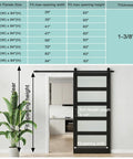 Tempered Frosted Glass Barn Door With Full Sliding Hardware Kit And Handle Solid Core Wood Build Delivers Serious Privacy Easy Diy Assembly Black Finish 36 Inch By 84 Inch installed