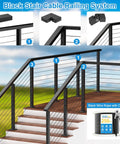 Four Foot 304 Stainless Steel Handrail With Durable Nylon End Caps For Sleek Cable Railing On Decks And Patio Stairs Built Tough As Nails To Hold Your Own Against Weather And Keep Your Deck Looking Fresh.