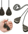 Four Pack 12 Inch Ceiling Fan Pull Chain Extenders in Black Copper Finish with Classic Drop Shaped Beaded Pendants