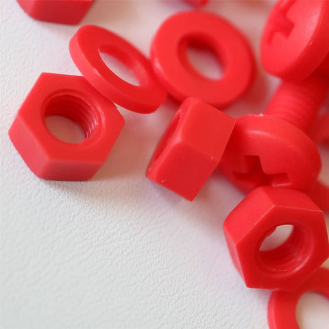 No Sweat 20 Piece Red Polypropylene Fastener Kit M6 X 60mm Phillips Pan Head Bolts With Nuts And Washers industrial grade red nuts and washers