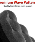 Close-up of Hex Grip Tire Dressing Applicator Three Pack for Fast Tire Shine with premium wave foam pattern.