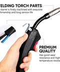 Gas And Electric MIG Welder Torch Stinger Replacement With Copper Cable 2.5m showing ergonomic handle and premium quality
