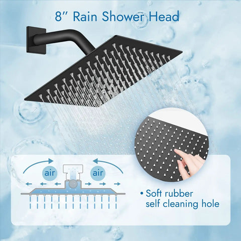 Dope Wall Mount 3-Function Shower System With Handheld Spray and Waterfall Tub Spout, 8-Inch Rainfall Shower Head detail