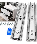 Stainless Steel Drawer Slides With Ball Bearing Full Extension 3 Fold Side Mount Cabinet Runners Rails Track 100 Lb Load 20 Inch