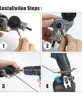Installation steps for Pro Grade Drill Attachment Kit For DIY Metalworking Nibbler Plate Cutter And Sheet Metal Cutter With Electric Drill Accessory