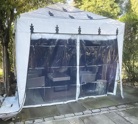 8x10 Clear Vinyl Tarp 24 Mil Thick Tough As Nails Weatherproof Tarpaulin With Grommets Every 2 Feet UV And Fire Retardant