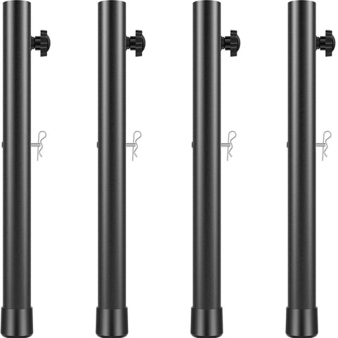Four Piece Top Tier Folding Table Leg Extenders With Adjustable Heights From Three To Thirteen Inches Crafted From Solid Rust Proof Steel.