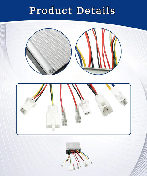 Beefed-Up 24V 4-Wire Electrical Controller For Razor MX Series And Electric Rocket Scooters Replacement Module showing wires and connectors