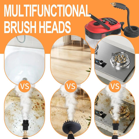 Multifunctional brush heads for Handheld Pressurized Steam Cleaner 2500W Beast Power Home Cleaning Tool For Couches Cars Floors And More High Temp