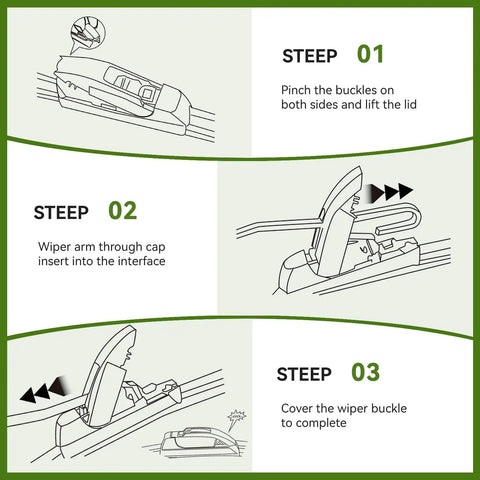 Installation guide for Straight Up Premium All Season Windshield Wiper Blades 22 Inch And 22 Inch Pair U J Hook Fitment.