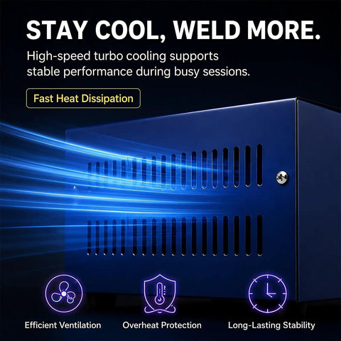 Jewelry Spot Welder With Pulse Sparkle Technology Pro Grade Portable Soldering Machine cooling vent with airflow visuals