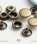 Antique Brass Snap Fasteners 15Mm Heavy Duty Ring Socket Snaps Pack Of 10 Color Plated Solid Brass Press Stud Poppers For Crafts