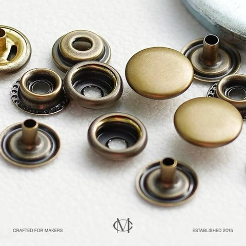 Antique Brass Snap Fasteners 15Mm Heavy Duty Ring Socket Snaps Pack Of 10 Color Plated Solid Brass Press Stud Poppers For Crafts