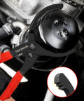 2-Piece Oil Filter Wrench Set with 12 Inch Adjustable Oil Filter Plier gripping an oil filter close-up view
