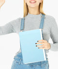 Person holding Self Adhesive Light Blue Envelopes 15 Pack For Letter Sized Documents Thickened Paper Pockets