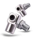 1/4 Inch NPT 360 Degree Swivel Air Hose Connector For Flexible Tooling, Industrial Swivel Air Fittings, 300 PSI Max, Accepts Standard Threaded Fittings And Quick Change Adapters, Silver close-up