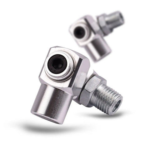 1/4 Inch NPT 360 Degree Swivel Air Hose Connector For Flexible Tooling, Industrial Swivel Air Fittings, 300 PSI Max, Accepts Standard Threaded Fittings And Quick Change Adapters, Silver close-up