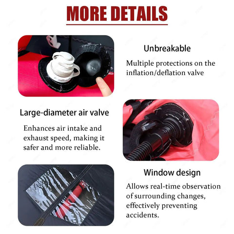 Handheld Inflatable Surfing Wing For Water Sports And Kite Surfing Portable Foldable Wind Wing For Adults And Beginners Durable TPU Build showcasing unbreakable valve, large air valve, window design for safety and performance.