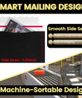 Bulk 500 Pack Trading Card Envelopes 7 By 4.35 Inch Mailers For Shipping Perfect Sized Envelope For Mailing Semi Rigid And Toploaders Protective Supplies Black with a card inside and machine-sortable design.