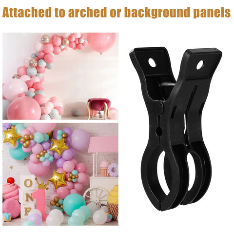 Premium Balloon Clips Kit 15 Pieces 9x5cm Heavy Duty Plastic Clamps for balloon garlands and party decor backdrop.
