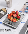 Digital Kitchen Scale For Baking And Weight Loss Grams Ounces For Cooking With Backlit LCD Tare Function Stainless Steel Platform