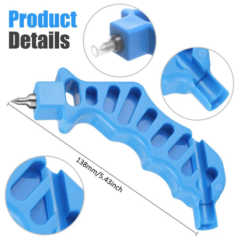 Handy Drip Irrigation Hole Punch And Fitting Insertion Tool One Quarter Inch Two In One Dropper Punch blue grip details