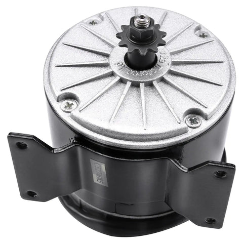 Rock Solid 36V 350W Brushed DC Electric Motor My1016 Kicking Out Two Seventy Five RPM With Eleven Tooth Sprocket top view