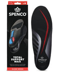 Total Support Max Orthotic Insoles For All Day Comfort With High Arch Support, Metatarsal And Arch Support, Men's Size 14-15.5, packaging