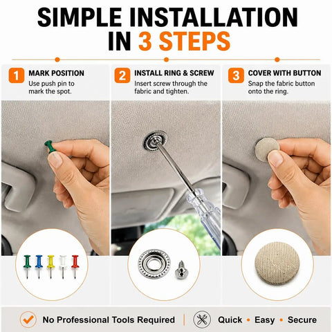 15 Pack Car Headliner Repair Kit With 42 Pcs Roof Liner Clips And Screws Sagging Headliner Fix No Fuss Do It Yourself Vehicle Interior Repair Accessories With Installation Tool, 3-step install
