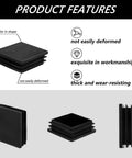 Image showing 20 Pack 2 Inch Square Tube End Caps Plastic Plugs For Post Fence Pipe Cover Chairs, 2x2 Square Tubing Caps, durable and deformed resistant.