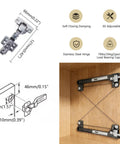 Slick Heavy Duty Pocket Door Slide Hinge Kit With Thick Cold Rolled Steel And Dual Row Ball Bearings For A Damn Smooth Invisible Sliding Motion On Inset Wood Doors with dimensions and installation details shown.