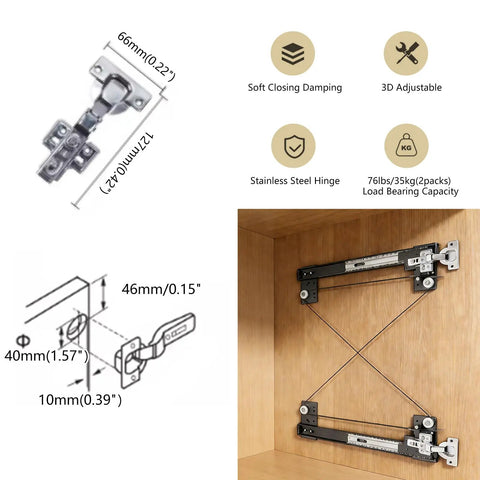 Slick Heavy Duty Pocket Door Slide Hinge Kit With Thick Cold Rolled Steel And Dual Row Ball Bearings For A Damn Smooth Invisible Sliding Motion On Inset Wood Doors with dimensions and installation details shown.