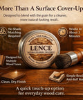 Killer Wood Scratch Repair Balm And Furniture Polish For Finished Countertops No Color Matching Needed Hella Slick Protective Sealant And Zero Hassle Home Care Essential in a tin with a brush on wood background.