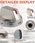 Stove Knob Replacement Kit 5 Pack For Gas Range Oven Cooktop Controls Easy Grip Durable Replacement Knobs stainless detail