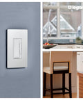 Smooth Operator Smart Dimmer Light Switch With Wi Fi And Matter Protocol For Effortless Control Via Alexa Or Apple Homekit sleek wall plate in modern kitchen.