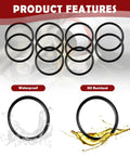 10 Piece Rubber O Ring Kit For Racing Fuel Jugs Sealing And Gasket Set, Includes 3.13 Inch Outer Diameter, visible features waterproof and oil resistant properties.