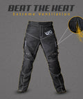 Mens Waterproof Motorcycle Pants with CE Armor and Ventilation Zippers Badass Tactical Cordura Adventure Riding Gear Rainproof Windproof Touring Pants Black showcasing ventilation details.