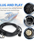 Main Wiring Harness For Yamaha Outboard Motor Remote Control 16.4ft Cable 10 Pin Plug And Play Replaces OEM 6X3-8258A-00