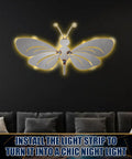 Butterfly Welding Practice Kit 8 Pcs Coupons For Beginners And Pros wall art with LED light installed, glowing butterfly design.