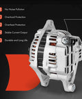 Alternator For Mazda RX-8 2009 2010 2011 R2 1.3L 12V 110A Direct Fit With Five Groove Pulley Clockwise Rotation Replacement N3R118300 A003TG5691 High Quality New Condition, side view with durability features highlighted.