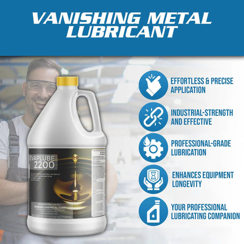 EvapLube 2200 Heavy Duty Penetrating Oil For Metal Multipurpose Lubricant 1 gallon jug with features listed.