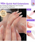 Hema-Free Poly Gel Nail Kit Starter With UV Lamp And Slip Solution Includes Four Gel Colors Clear Natural Pink White
