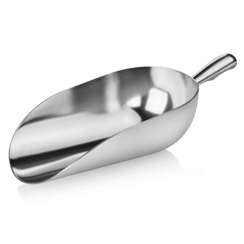 One Piece Cast Aluminum Round Bottom Bar Scoop 85 Ounce Utility Ice Flour Sugar Candy Heavy Duty Workhorse Durable Commercial Grade