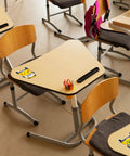 120 Pack School Bus Name Tags In 6 Cartoon Styles For Classroom Use, Easy Peel and Stick on Desks, 3.9 x 3.7 Inch