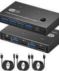 Hassle Free 4K 60Hz DisplayPort KVM Switch That Lets Two Computers Share One Monitor Flawlessly with USB 3.0 ports.