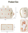 Diaper Bag Backpack For Moms Large Capacity Baby Travel Backpack With Changing Pad Insulated Bottle Pockets Beige Floral