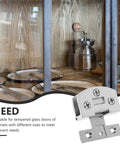 Heavy Duty Stainless Steel Glass Door Hinges With No Sweat Drill Free Mount For Tempered Glass Panels view inside display cabinet