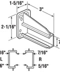 Diagram of Rear Drawer Track Back Plate For Side Mounted Glides Five Sixteenth Inch Wide By Seven Eighth Inch Tall Two Seven Eighth Inch Socket Depth White Plastic One Pair Easy Install And Alignment Support For Bottom And Side Drawer Slides